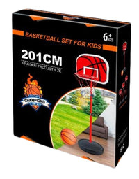 Adjustable Basketball Stand With Ball And Pump Set Toy For Kids
