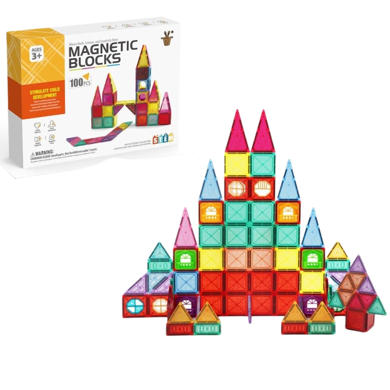 Magnetic Blocks And Tiles Building Set For Endless Creativity And Construction Fun (110 Pcs)