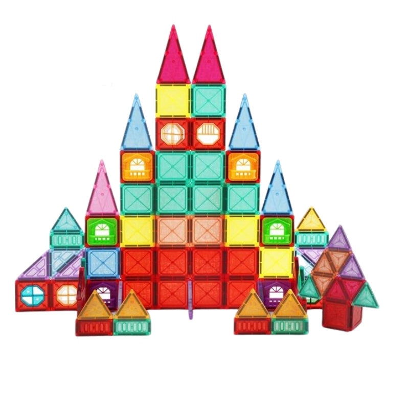 Magnetic Blocks And Tiles Building Set For Endless Creativity And Construction Fun (110 Pcs)