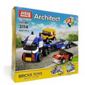 3 In 1 Architect Vehicle Transporter Brick Blocks Playset For Kids