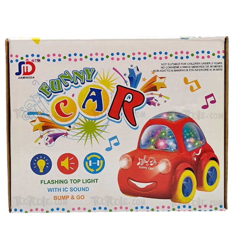 Musical Bump And Go Car With 3D Lights Toy For Kids