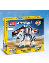 3 In 1 Architect Robot Brick Blocks Toy For Kids
