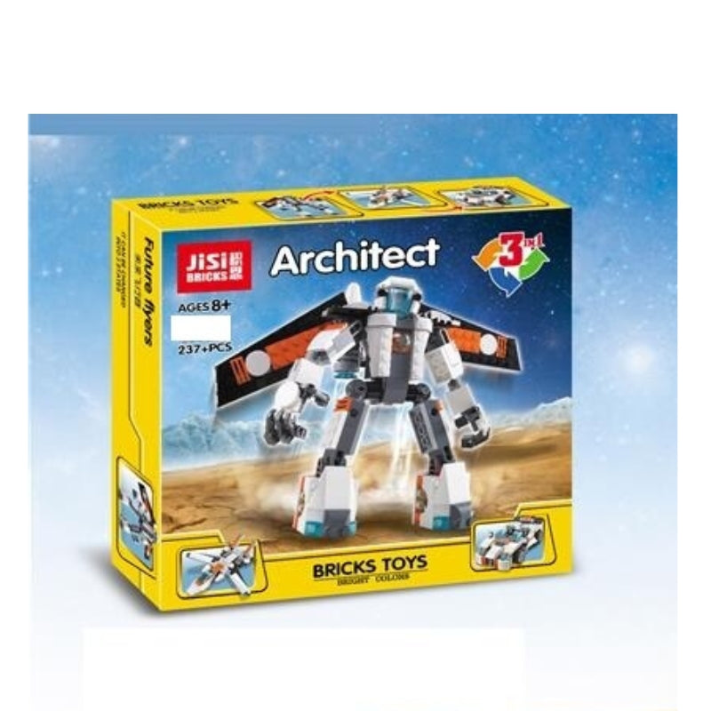 3 In 1 Architect Robot Brick Blocks Toy For Kids