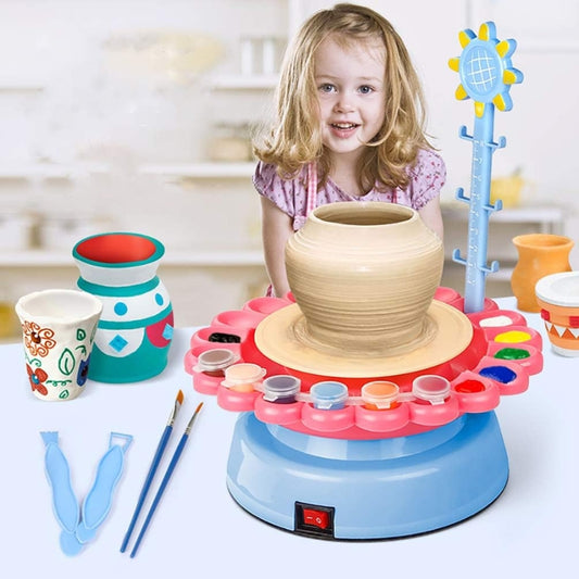 Rechargeable Sunflower Pottery Wheel Machine Clay Kit For Kids