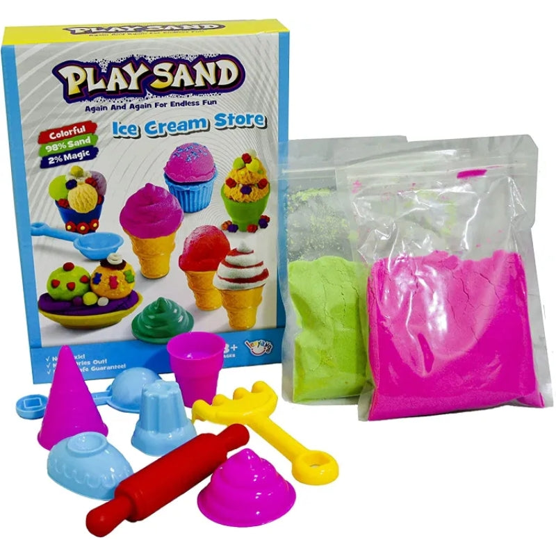 Moldable Play Sand Ice Cream Store Toy For Kids