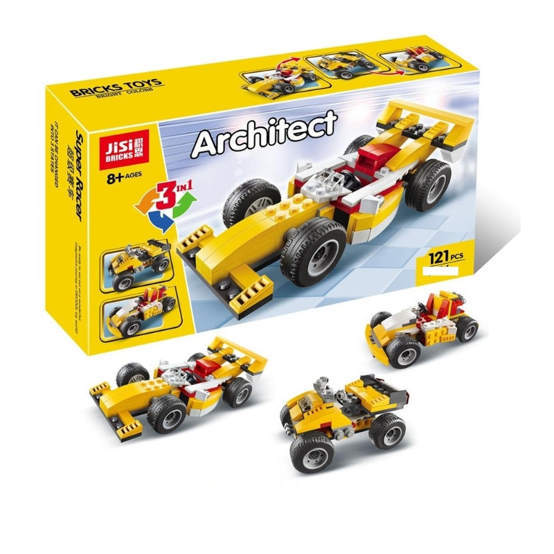 Lego 3 in 1 Architect F1 Car Brick Blocks Set Toy For Kids (121 Pcs)