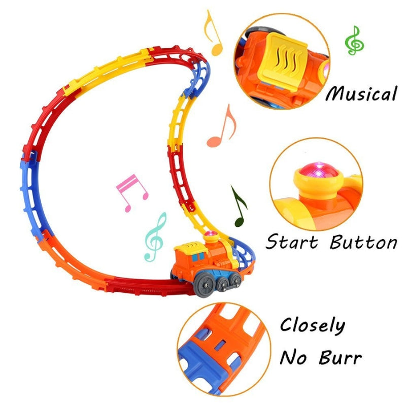 Tumble Track Train Play Set With Lights And Music For Kids