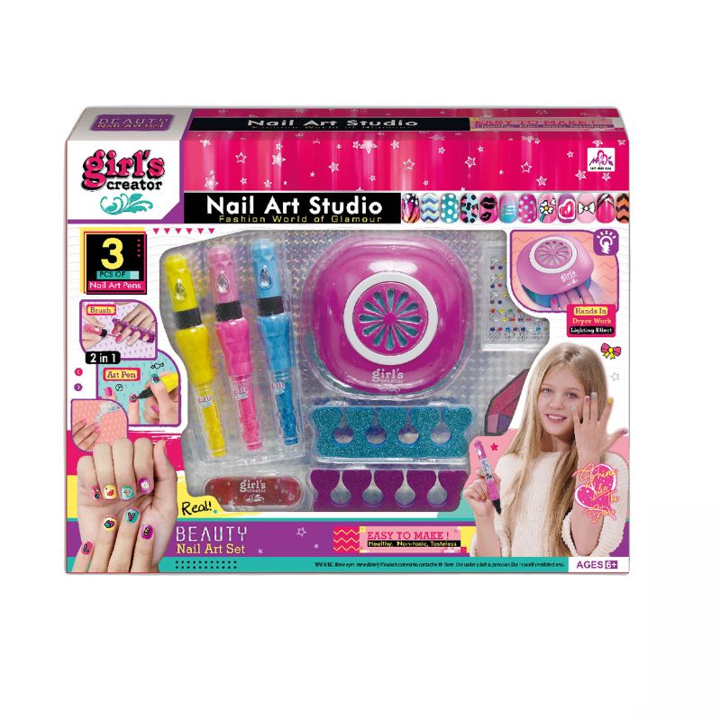 Dazzle Your Nails: 2-in-1 Nail Art Set With 3 Art Pens