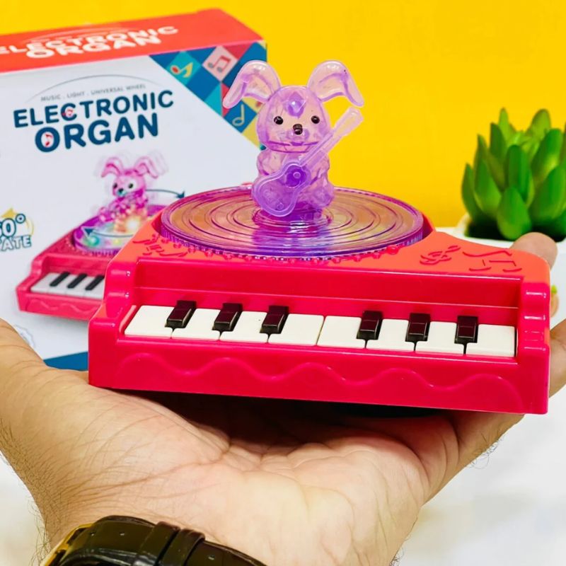 360 Rotating Mini Electronic Organ With Light And Sound