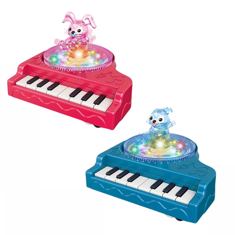 360 Rotating Mini Electronic Organ With Light And Sound