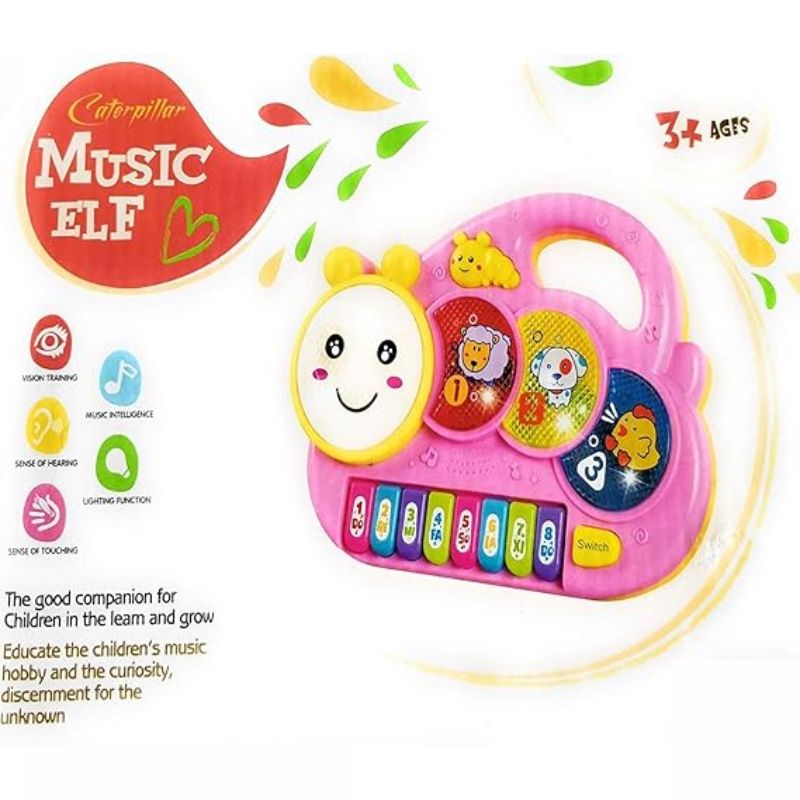 Caterpillar Piano Music Elf With Light And Sound