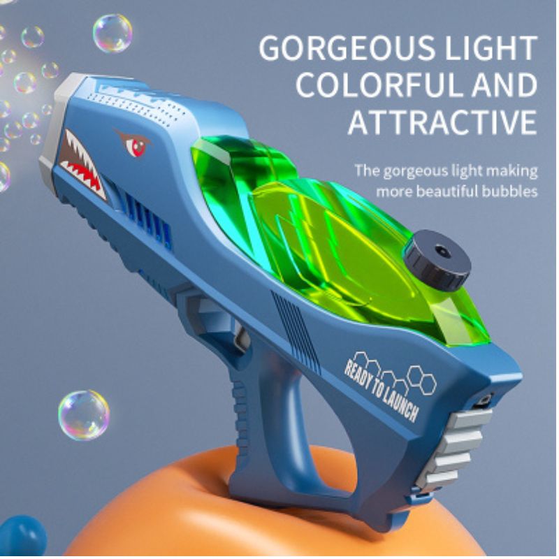Electric Shark Bubble Gun Toy