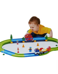 Battery Operated Block Track Playset With 30Pcs
