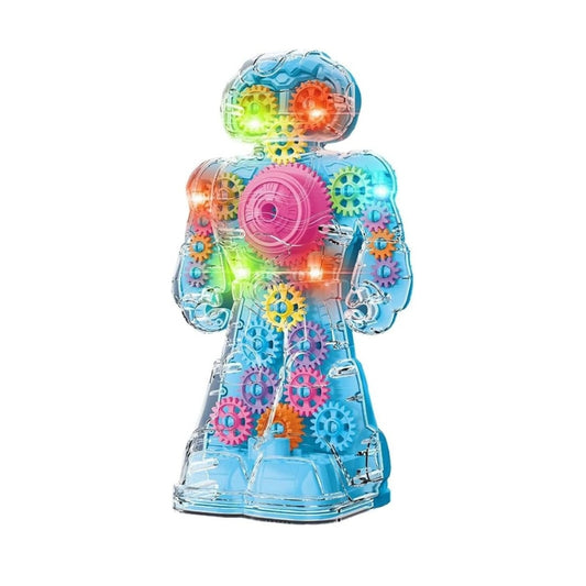 Electric Gear Robot Musical Toy With Multiple Lights For Kids