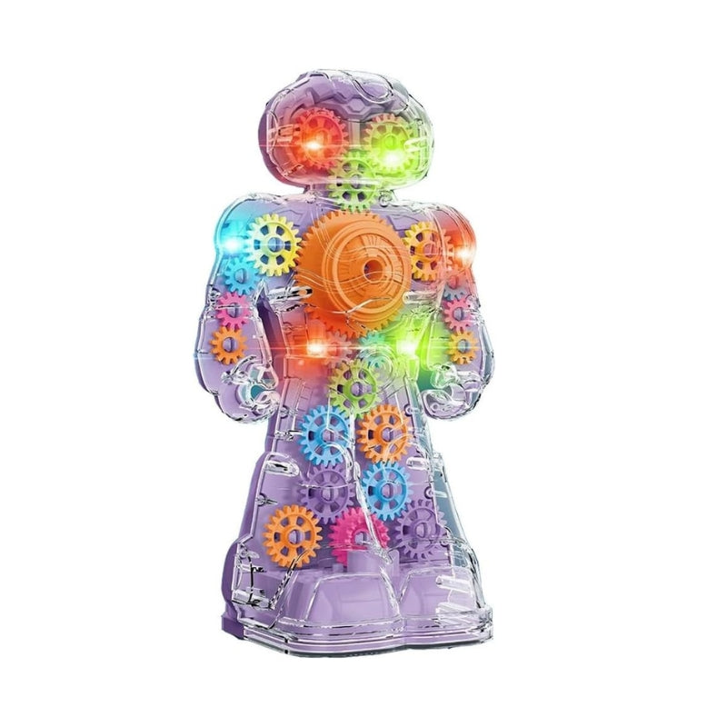 Electric Gear Robot Musical Toy With Multiple Lights For Kids