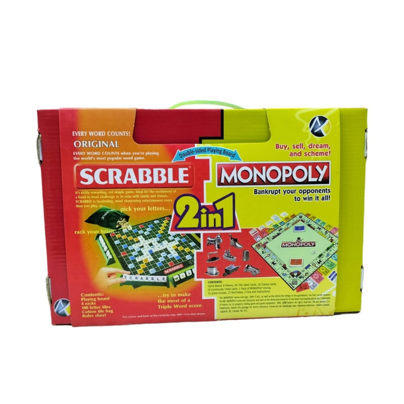 2 in 1 Scrabble And Monopoly Board Game