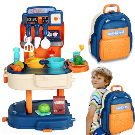 School Bag Kitchen 2 In 1 Playset For Kids