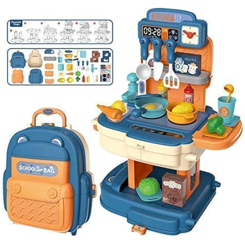 School Bag Kitchen 2 In 1 Playset For Kids