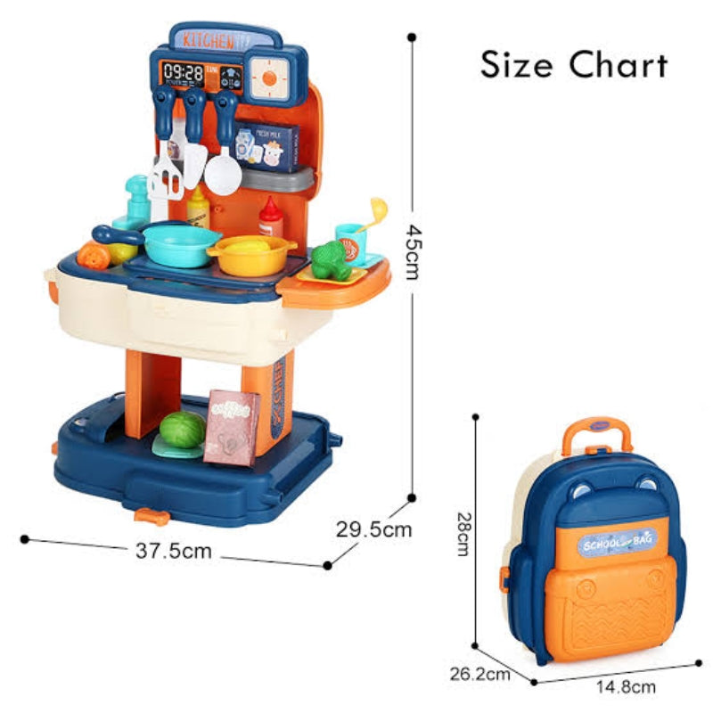 School Bag Kitchen 2 In 1 Playset For Kids