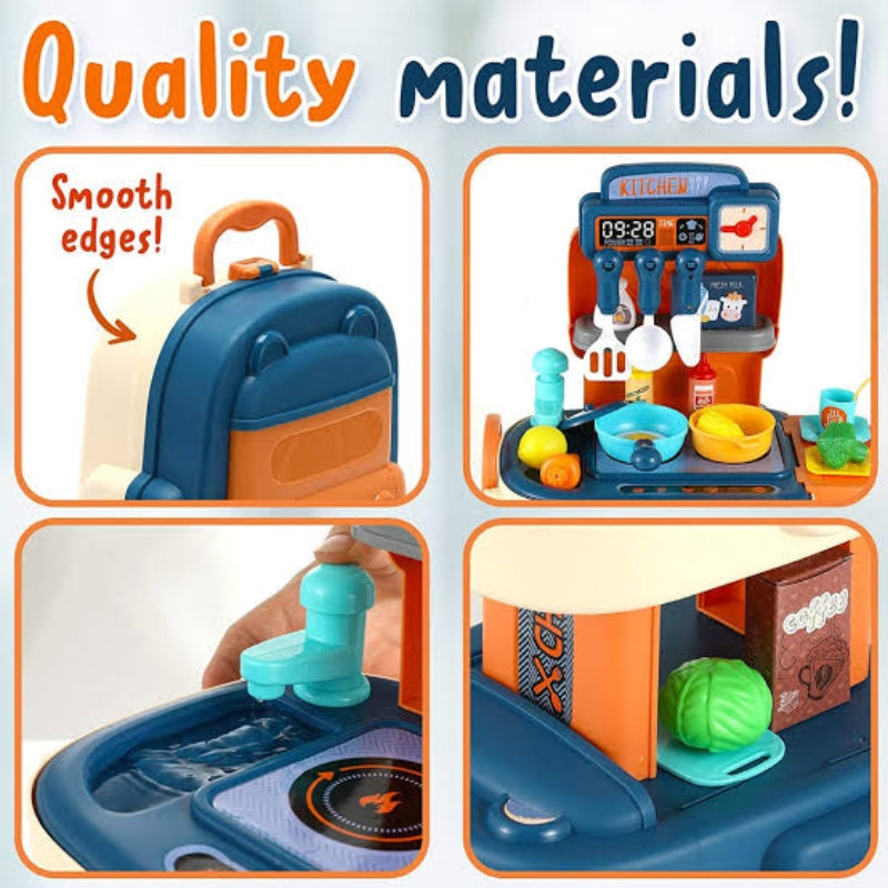 School Bag Kitchen 2 In 1 Playset For Kids