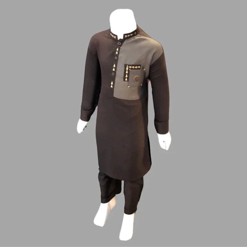 Polyester Triangle Design Shalwar Kameez With Front Pocket For Kids Price  In Pakistan