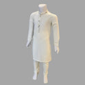 White And Black Contrast Kurta Pajama For Kids