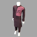 Polyester Triangle Design Shalwar Kameez With Front Pocket For Kids