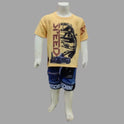Cool Fabric T-Shirt With Short Jeans For Kids