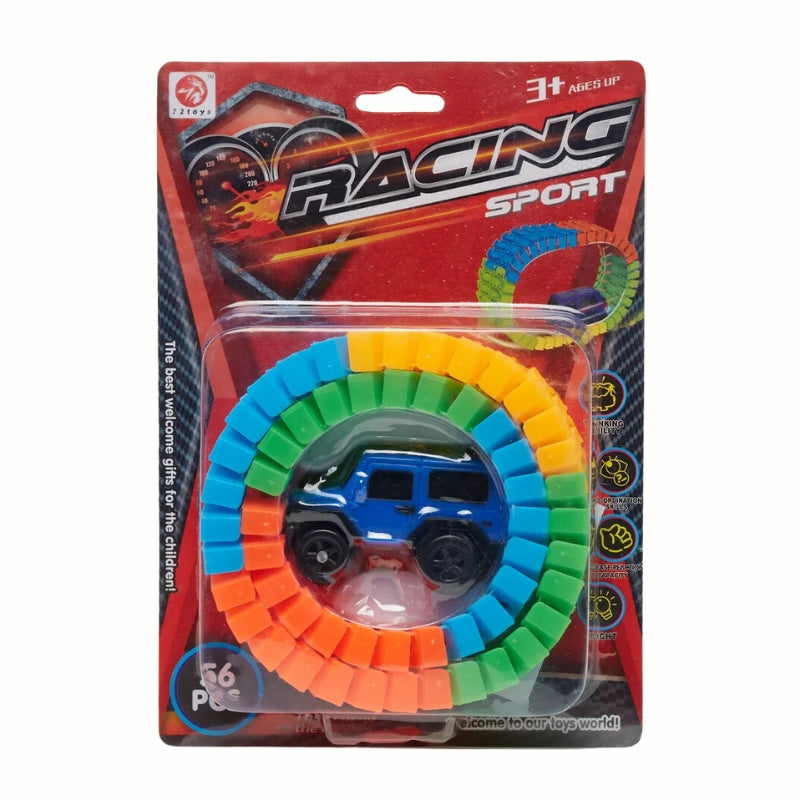 Racing Sport 56-Piece Toy Car With Track