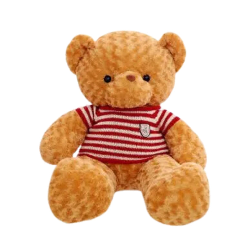 Embroidery Soft Teddy Bear With Striped Sweater 80cm