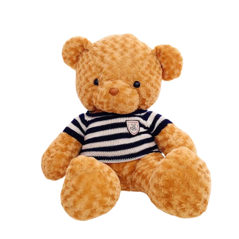 Embroidery Soft Teddy Bear With Striped Sweater 80cm