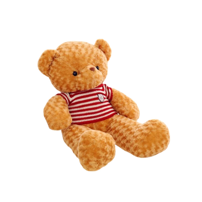Embroidery Soft Teddy Bear With Striped Sweater 80cm