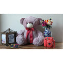 Grace Soft Teddy Bear Tying Ribbon Red