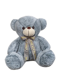 Grace Soft Teddy Bear Tying Ribbon Grey
