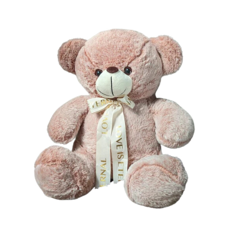 Grace Soft Teddy Bear Tying Ribbon White