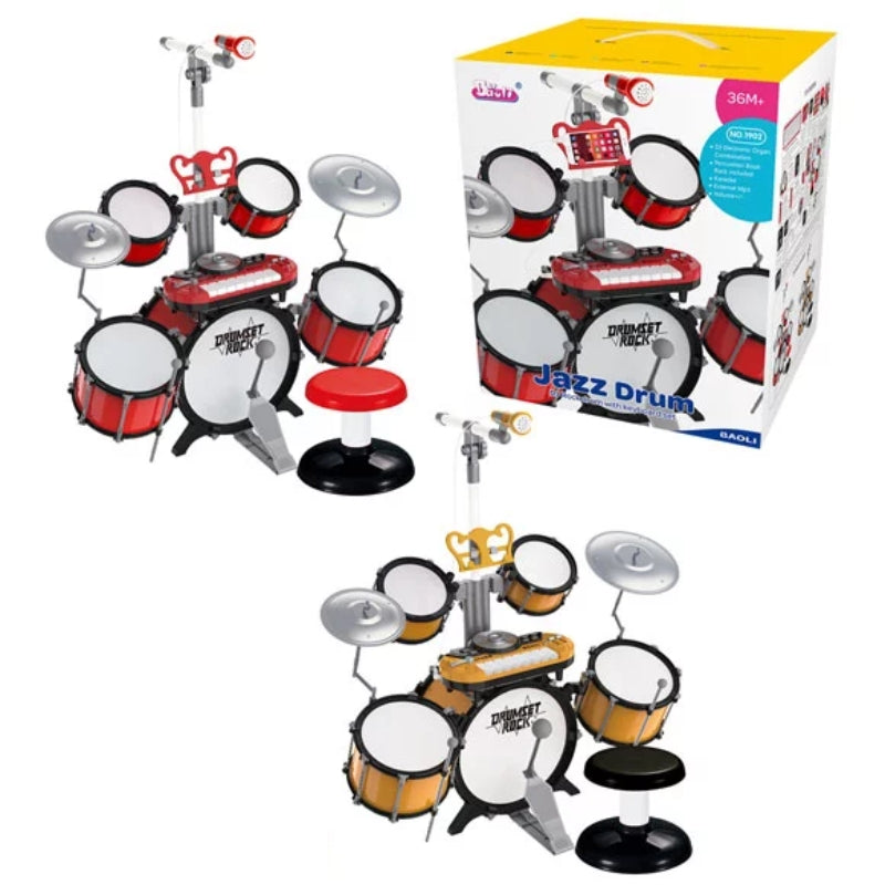 Jazz Drum With Microphone, Music Stand, Multifunction Keyboard and DJ Kit For Kids