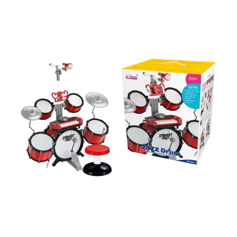 Jazz Drum With Microphone, Music Stand, Multifunction Keyboard and DJ Kit For Kids
