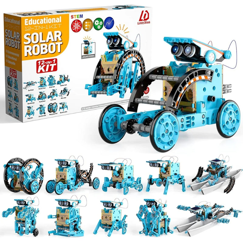 Lucky Doug 12-in-1 STEM Solar Robot Kit Toy For Kids