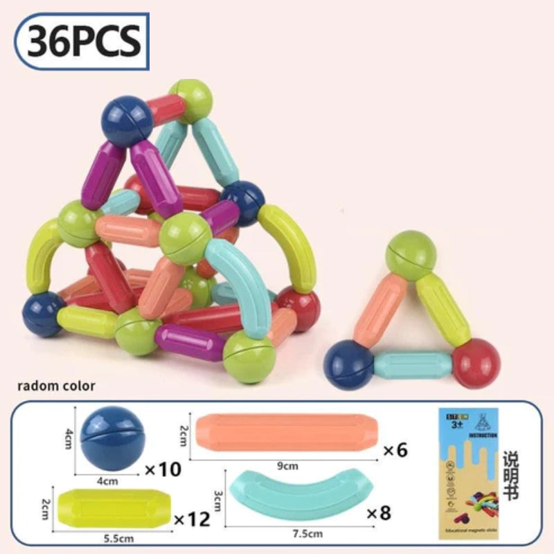 Magnetic Building Blocks With Sticks & Balls For Kids