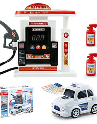 Simulated Gas Station & Car Playset Toy For Kids
