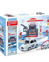 Simulated Gas Station & Car Playset Toy For Kids
