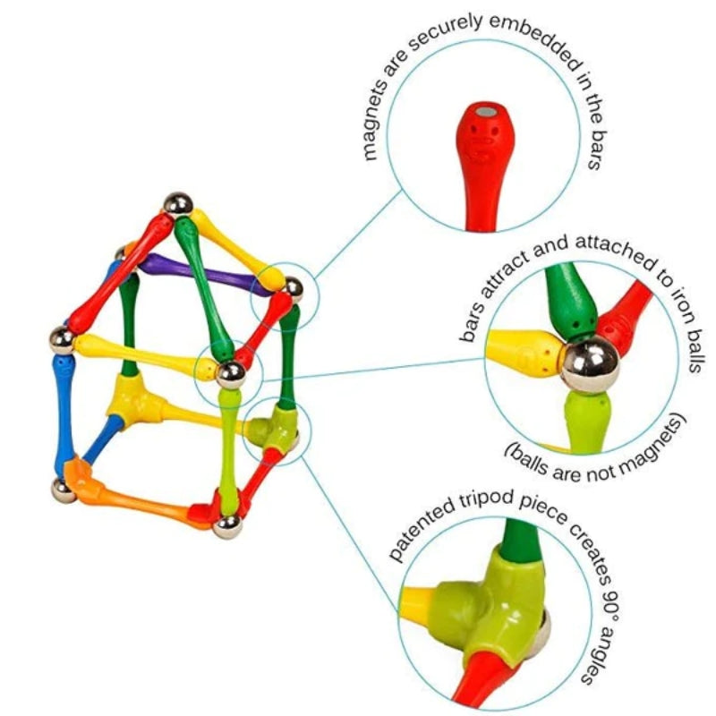Magnetic Construction Blocks For Fun & Early Education Toy For Kids (Deal)