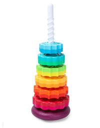 Baby Sensory Spin Gears Stacking Rings For Early Education Toy
