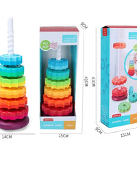 Baby Sensory Spin Gears Stacking Rings For Early Education Toy
