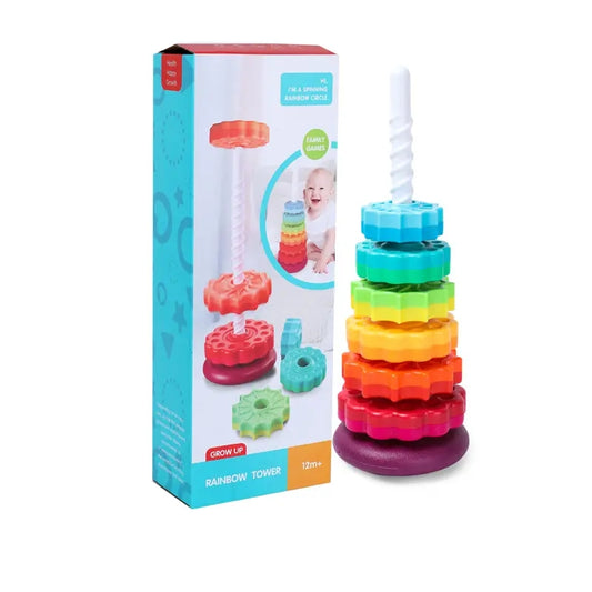 Baby Sensory Spin Gears Stacking Rings For Early Education Toy