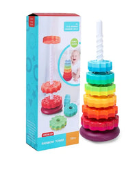 Baby Sensory Spin Gears Stacking Rings For Early Education Toy
