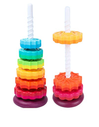 Baby Sensory Spin Gears Stacking Rings For Early Education Toy
