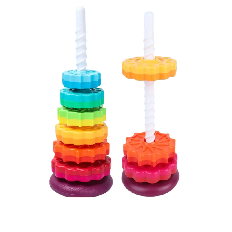 Baby Sensory Spin Gears Stacking Rings For Early Education Toy