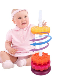 Baby Sensory Spin Gears Stacking Rings For Early Education Toy
