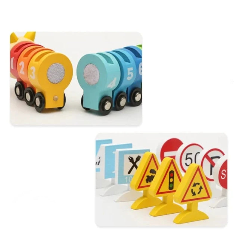 Colorful Wooden Caterpillar Train Set – Fun & Educational Toy for Kids